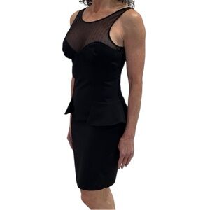 bebe Peplum Bodycon Dress - Black Size 4
